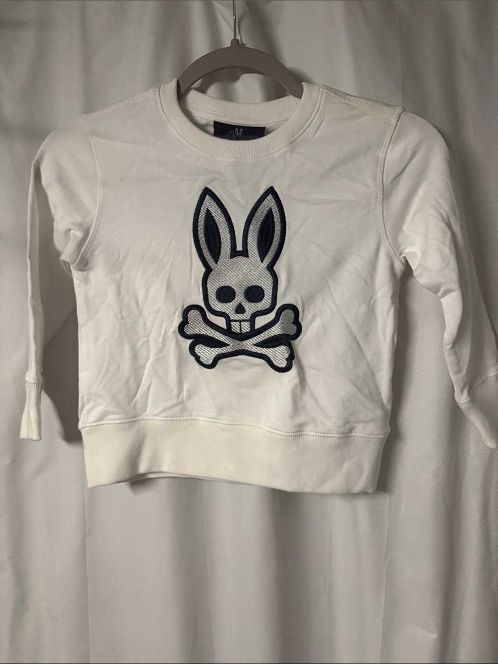 Psycho bunny Kids White Bunny Skull Sweatshirt